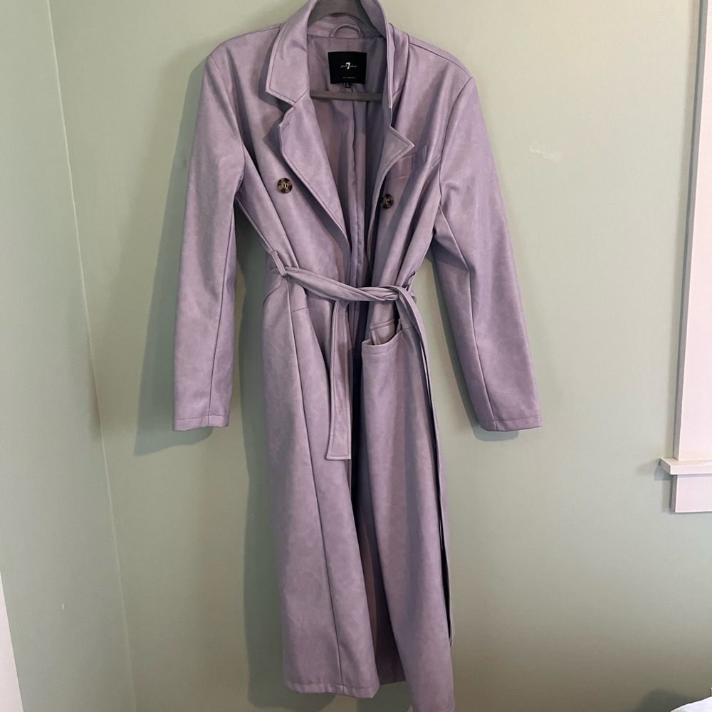 7 for all mankind lavender trench coat